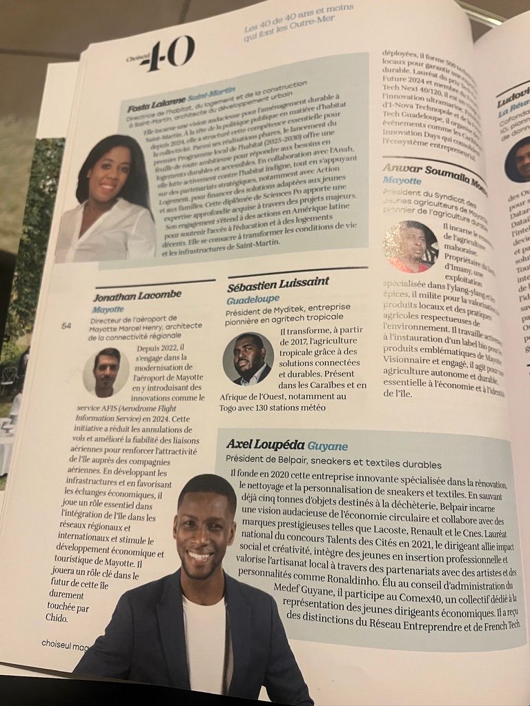 Page du classement Top 40 de l'Institut Choiseul, avec le portrait d'Axel Loupeda